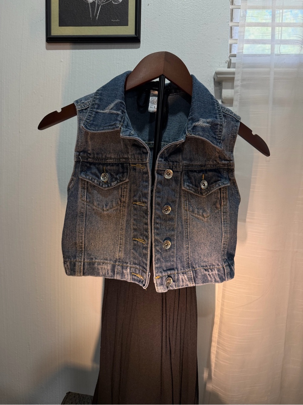 Roommates Blue Cropped Denim Vest